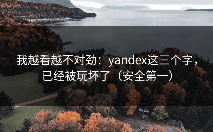 我越看越不对劲：yandex这三个字，已经被玩坏了（安全第一）
