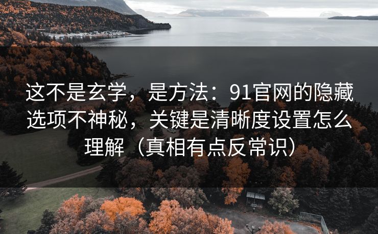 这不是玄学,是方法:91官网的隐藏选项不神秘,关键是清晰度设置怎么理解(真相有点反常识) 这不是玄学,是方法:91官网的隐藏选项不神秘,关键是清晰度设置怎么理解(真相有点反常识)